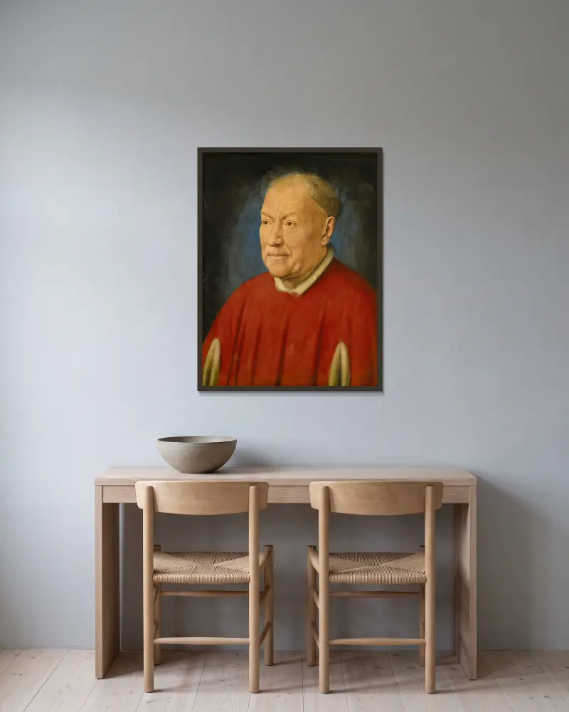 Kardinal Niccolò Albergati von Jan van Eyck gerahmt an einer Wand