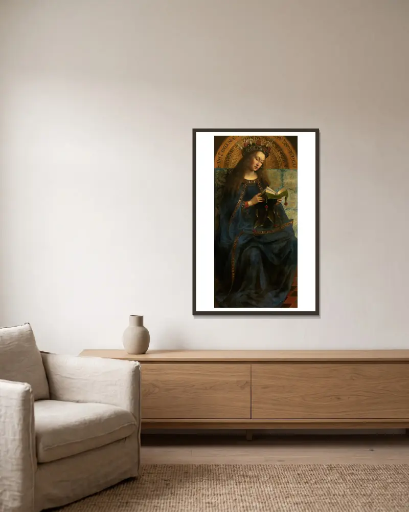 Maria, Jan van Eyck v rámu na stěně
