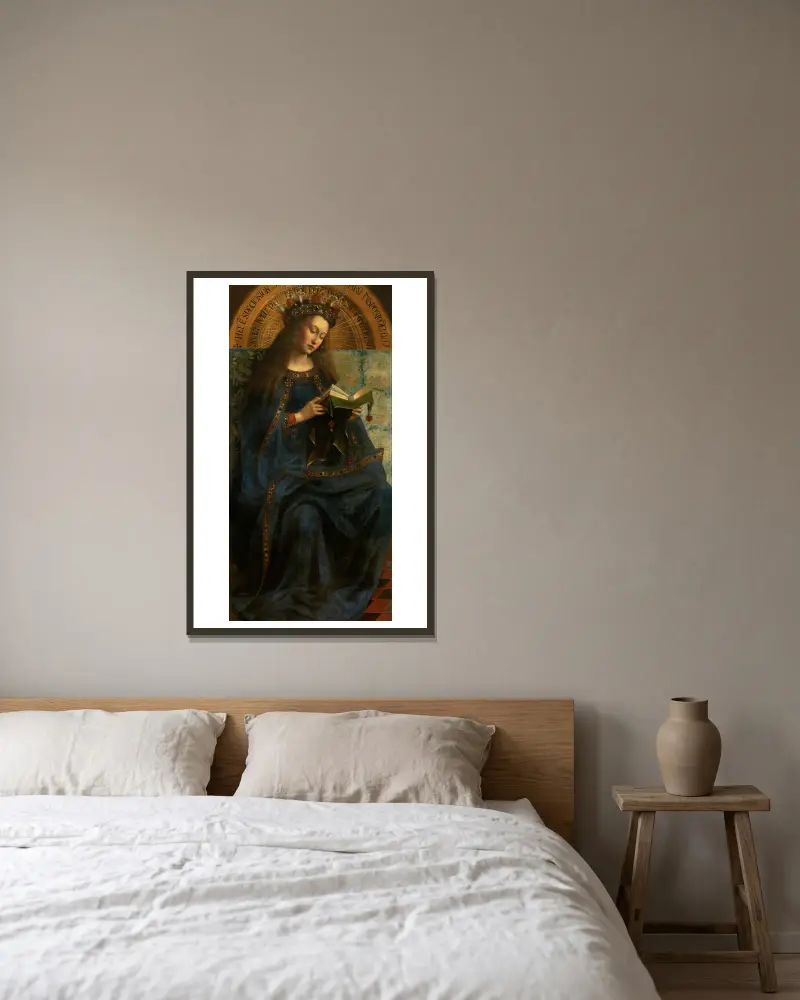 Maria, Jan van Eyck v rámu na stěně