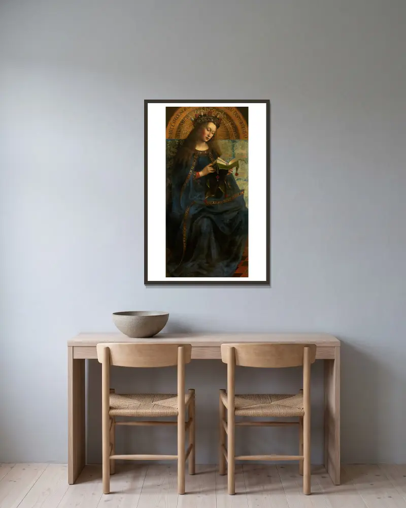 Maria, Jan van Eyck v rámu na stěně