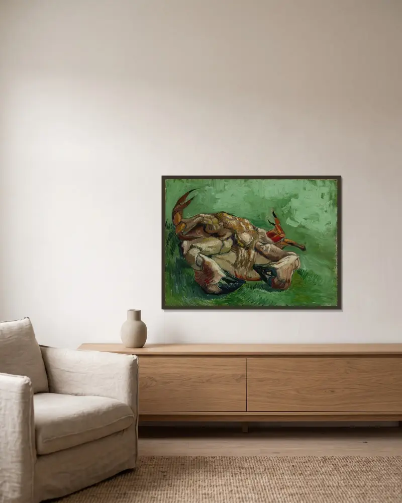 Krab na zádech, Vincent van Gogh v rámu na stěně