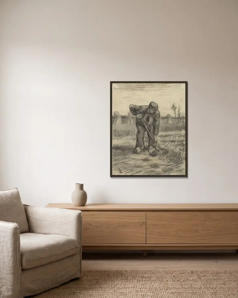 Wykopujący ziemniaki, Vincent van Gogh w ramie na ścianie