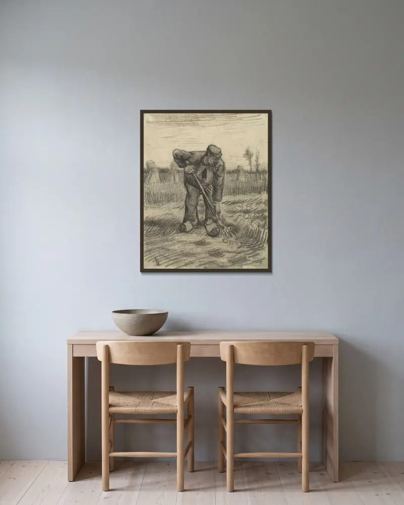 Wykopujący ziemniaki, Vincent van Gogh w ramie na ścianie