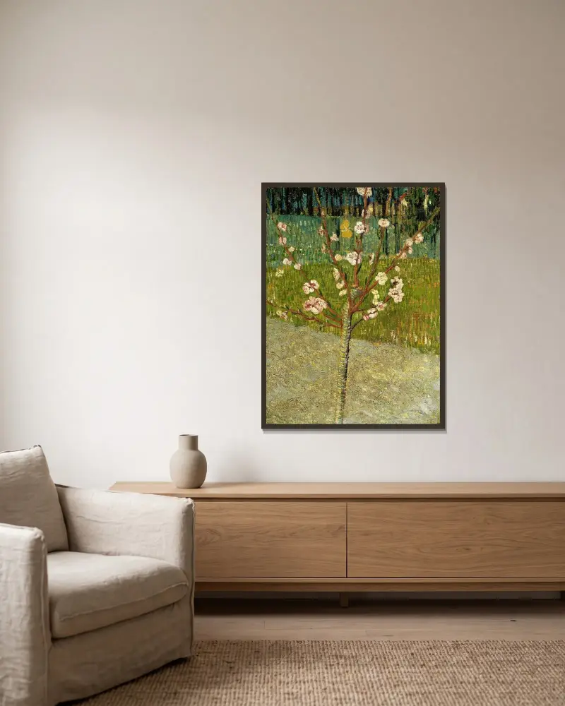 Migdałowiec w kwiatach, Vincent van Gogh w ramie na ścianie