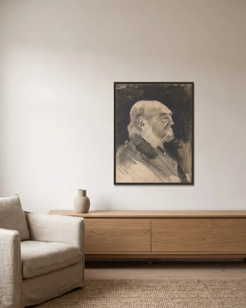 Plešatý sirotek, Vincent van Gogh v rámu na stěně