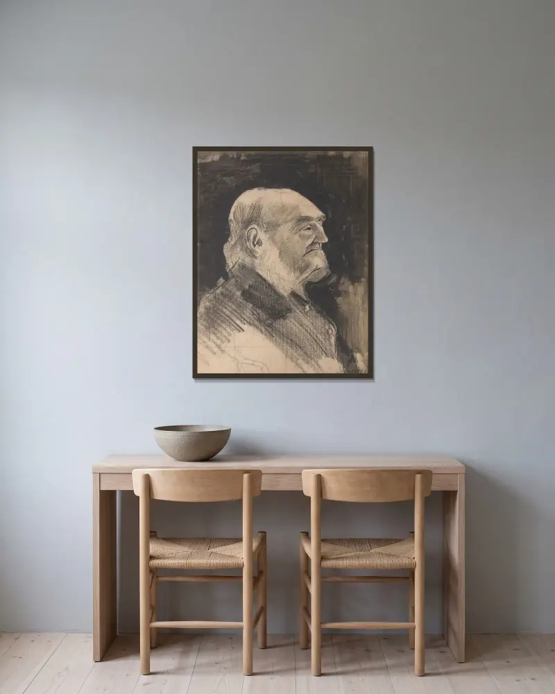 Plešatý sirotek, Vincent van Gogh v rámu na stěně
