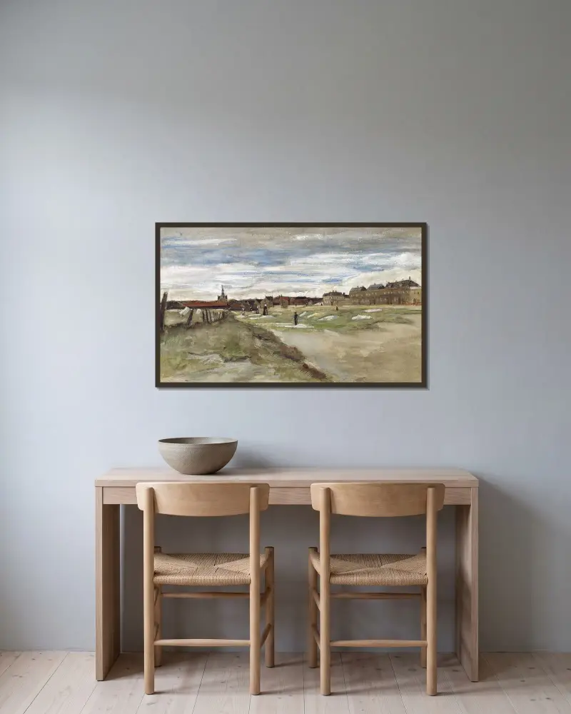 Bělidlo u Scheveningenu, Vincent van Gogh v rámu na stěně