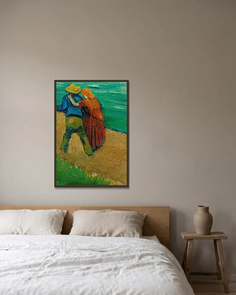 Herdedikt i Provence – ett älskande par av Vincent van Gogh inramad på en vägg