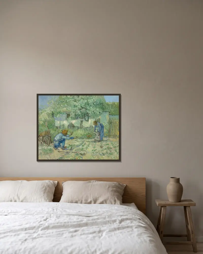 Pierwsze kroki, według Milleta, Vincent van Gogh w ramie na ścianie