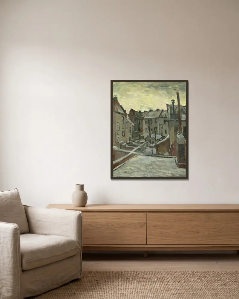 Domy widziane od tyłu, Vincent van Gogh w ramie na ścianie