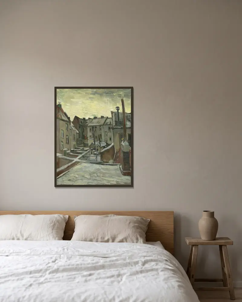 Domy widziane od tyłu, Vincent van Gogh w ramie na ścianie