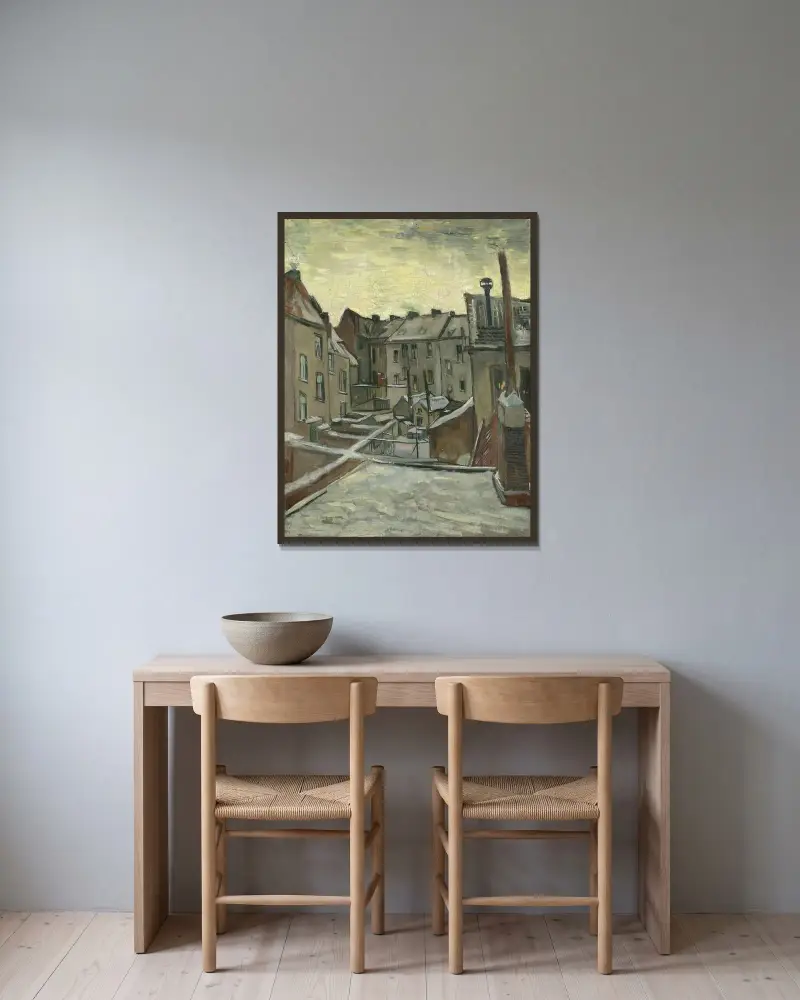 Domy widziane od tyłu, Vincent van Gogh w ramie na ścianie