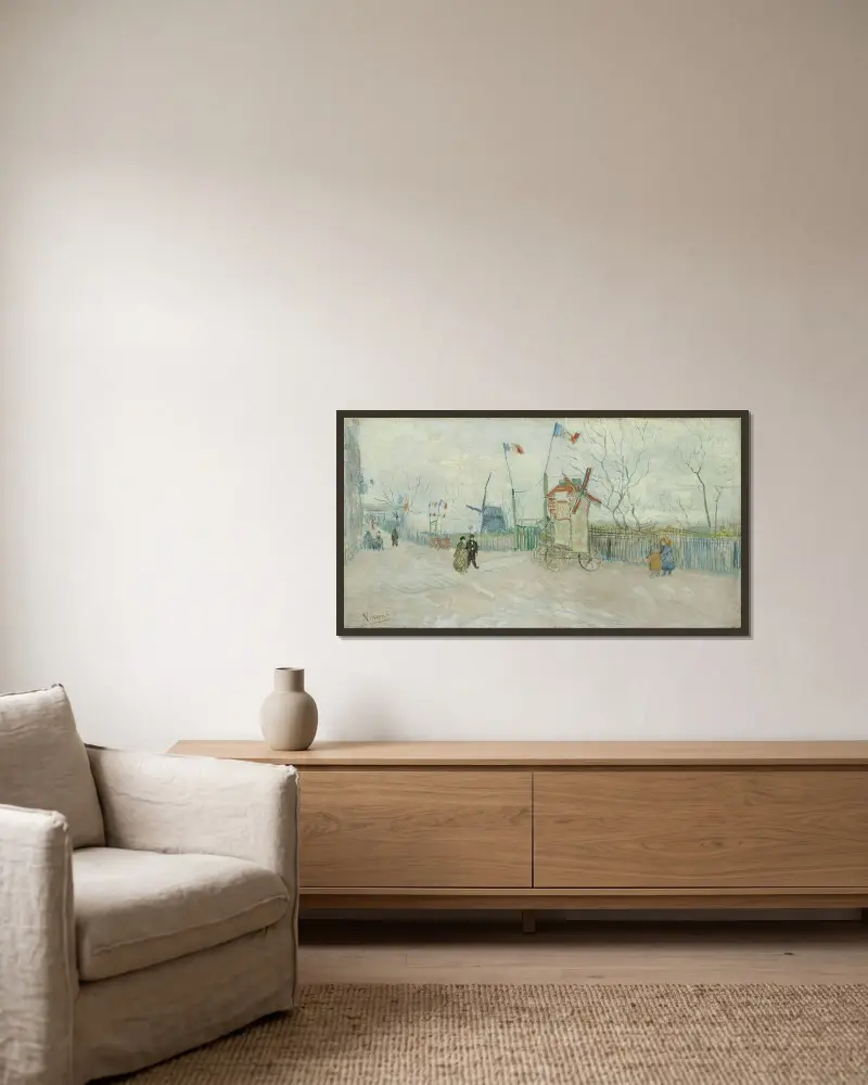 Slepá ulička Deux Frères, Vincent van Gogh v rámu na stěně