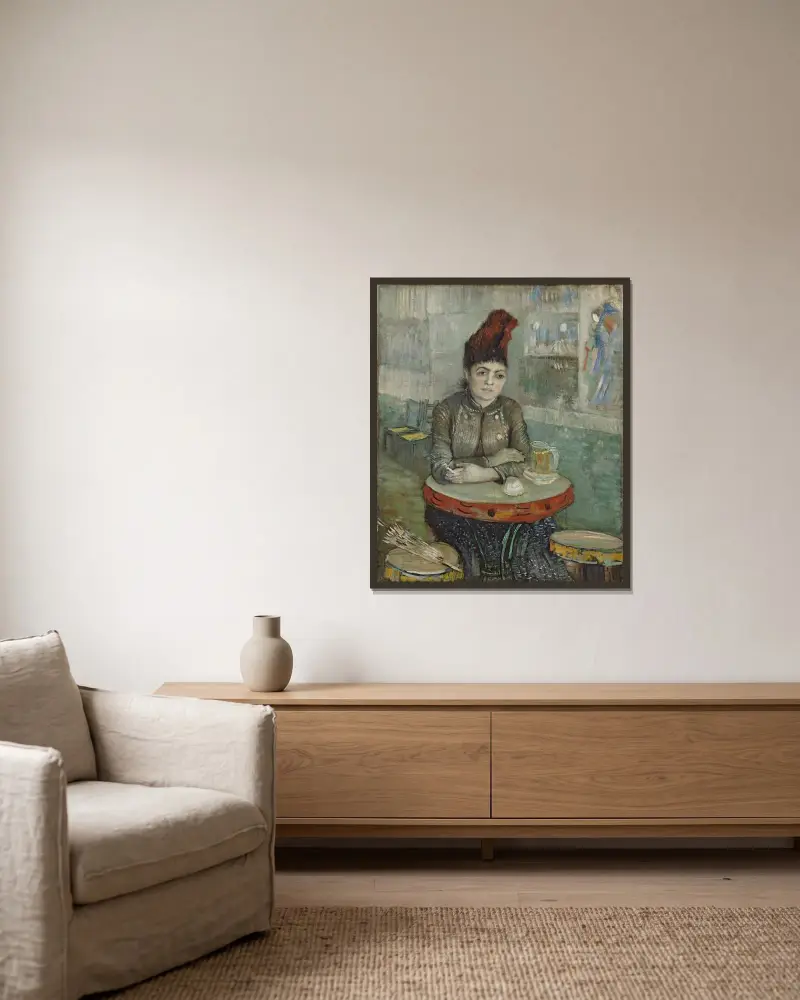 Im Café; Agostina Segatori im Le Tambourin von Vincent van Gogh gerahmt an einer Wand