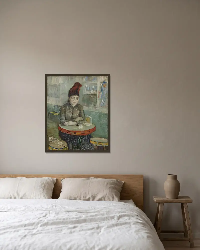Im Café; Agostina Segatori im Le Tambourin von Vincent van Gogh gerahmt an einer Wand