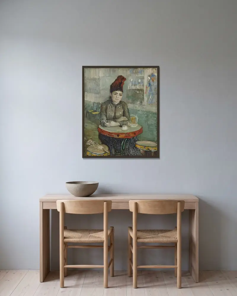 Im Café; Agostina Segatori im Le Tambourin von Vincent van Gogh gerahmt an einer Wand