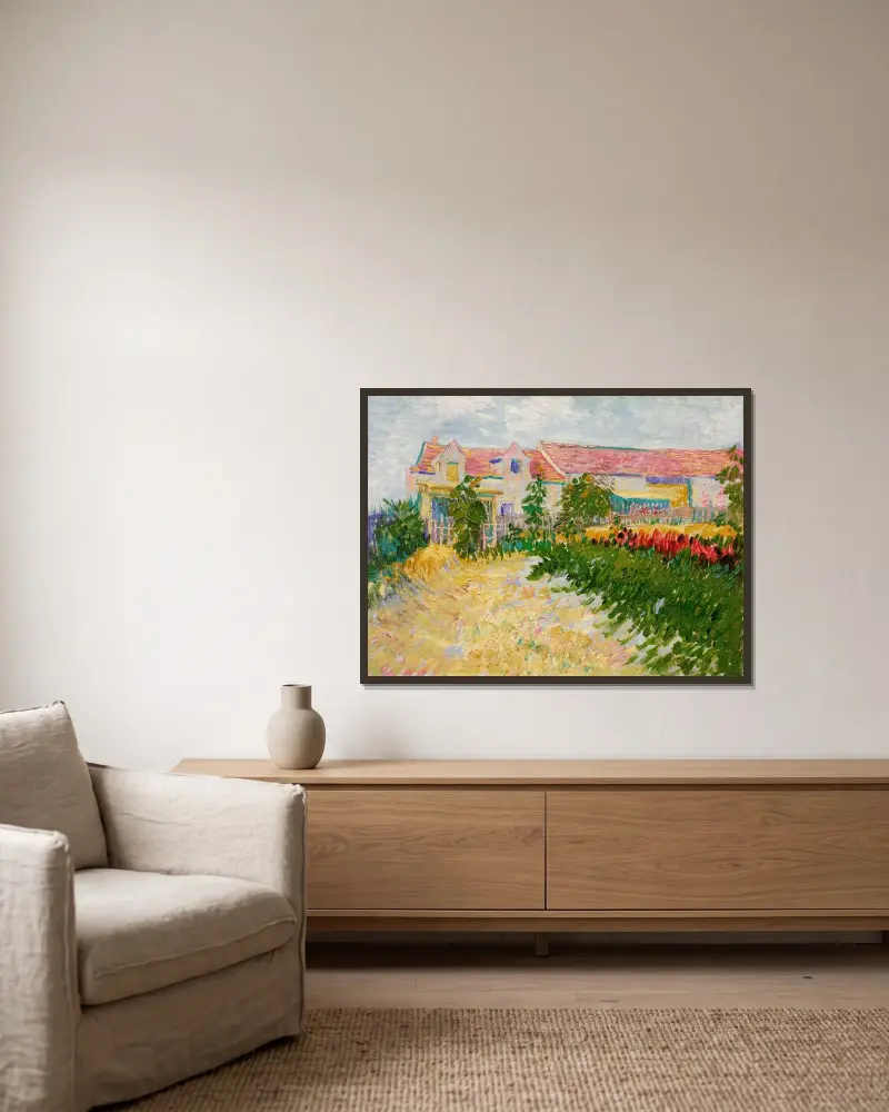 Zahrada před Mas Debray, Vincent van Gogh v rámu na stěně