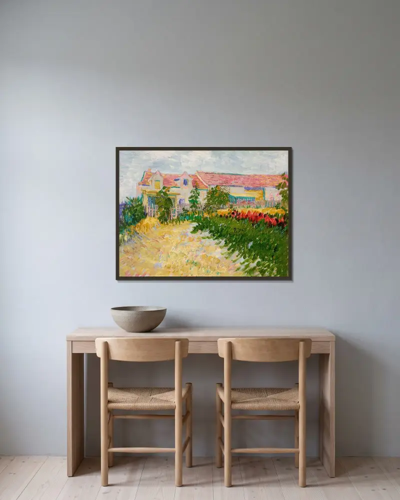 Zahrada před Mas Debray, Vincent van Gogh v rámu na stěně