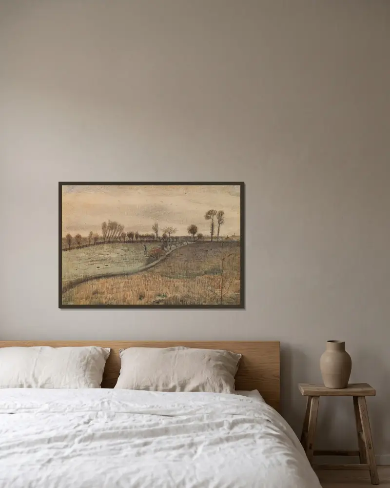 Krajina s hlavatými vrbami, Vincent van Gogh v rámu na stěně