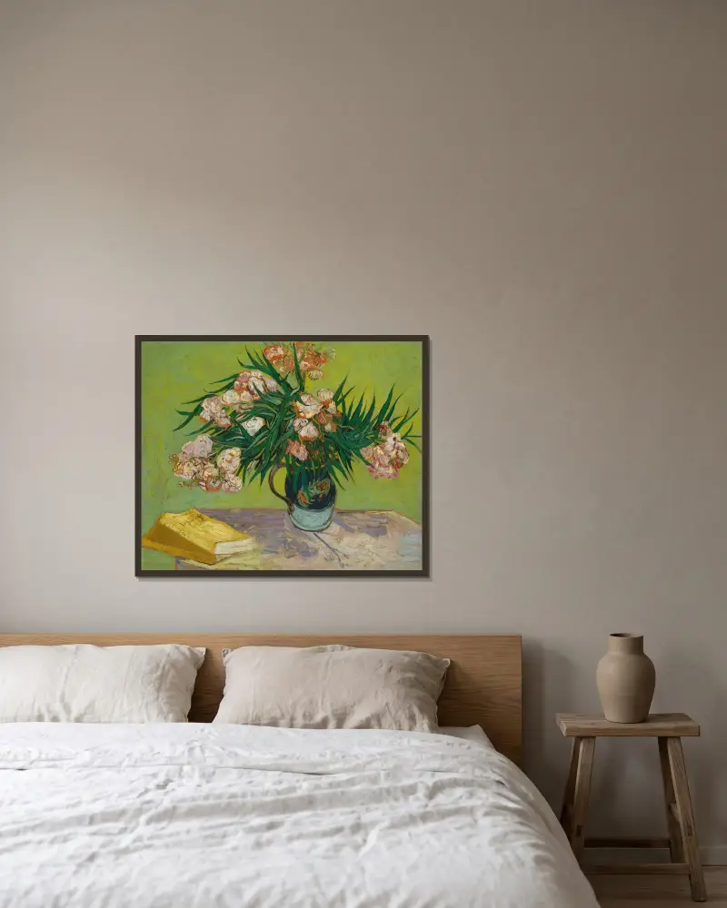 Oleander von Vincent van Gogh gerahmt an einer Wand