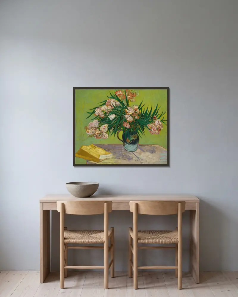 Oleander von Vincent van Gogh gerahmt an einer Wand