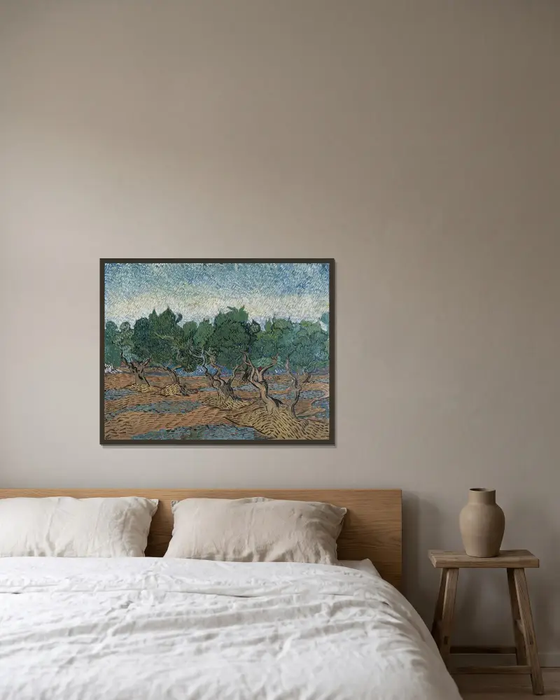 Olivový háj – č. 1, Vincent van Gogh v rámu na stěně