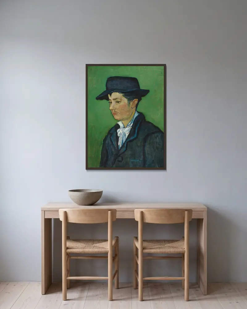 Portrait Of Armand Roulin, 1888 – nr 1 av Vincent van Gogh inramad på en vägg
