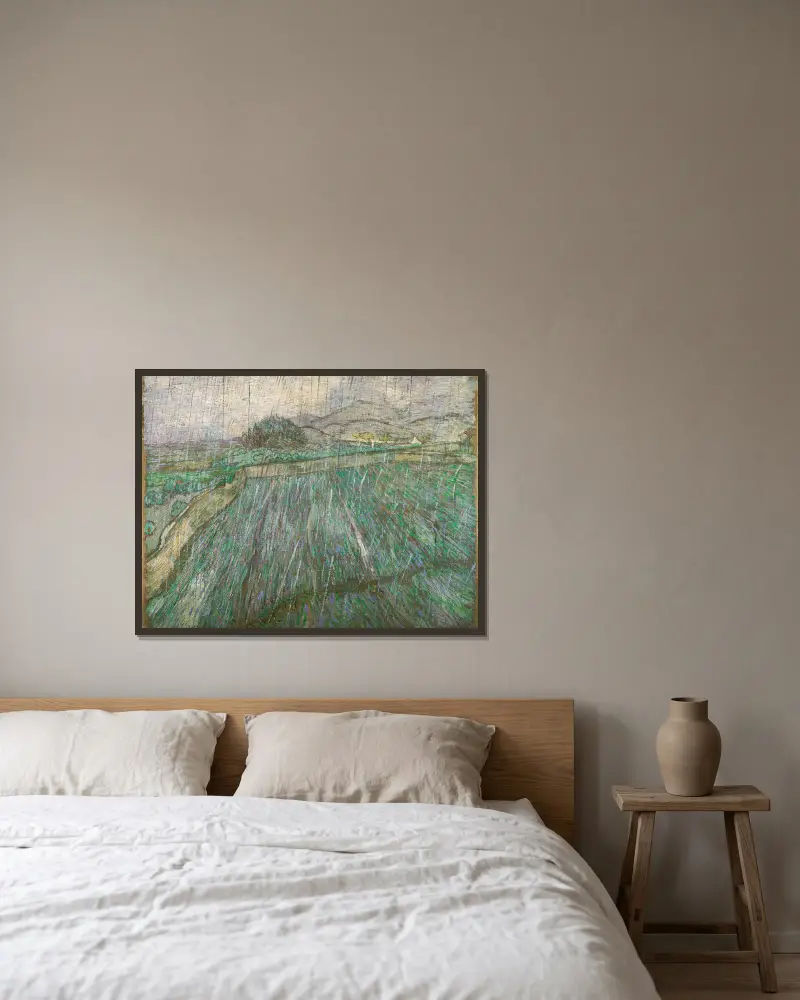 Déšť, Vincent van Gogh v rámu na stěně