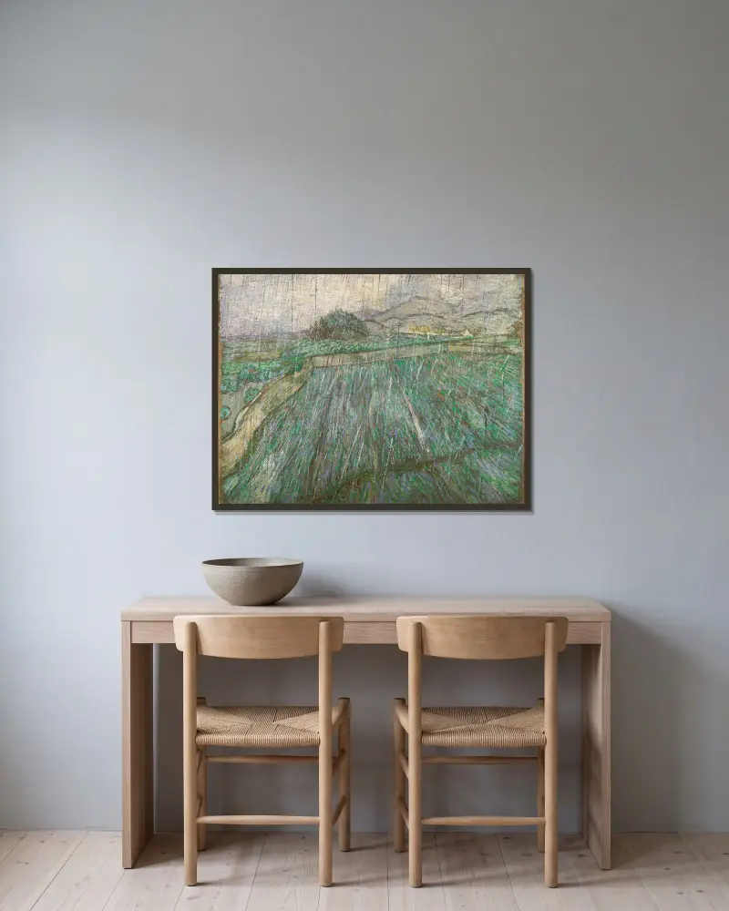 Déšť, Vincent van Gogh v rámu na stěně