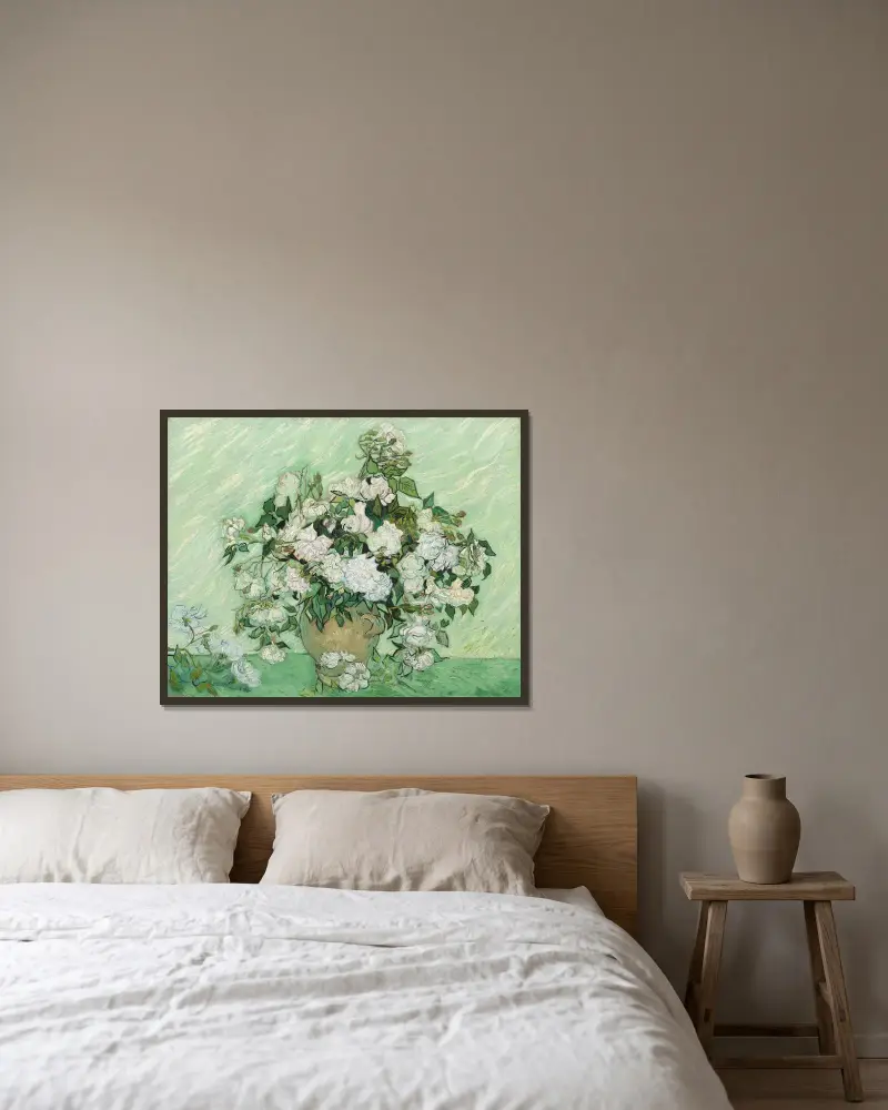 Rosen, 1890 – Nr. 1 von Vincent van Gogh gerahmt an einer Wand