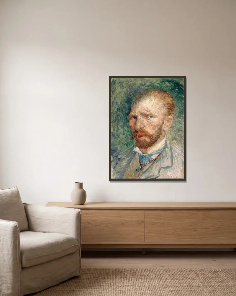 Autoportrét, – Nr. 1, Vincent van Gogh v rámu na stěně