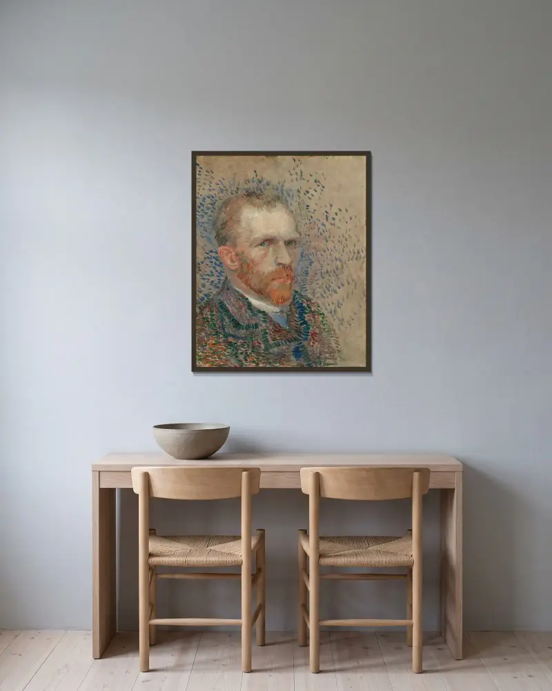 Autoportrét, 1887 – Nr. 4, Vincent van Gogh v rámu na stěně