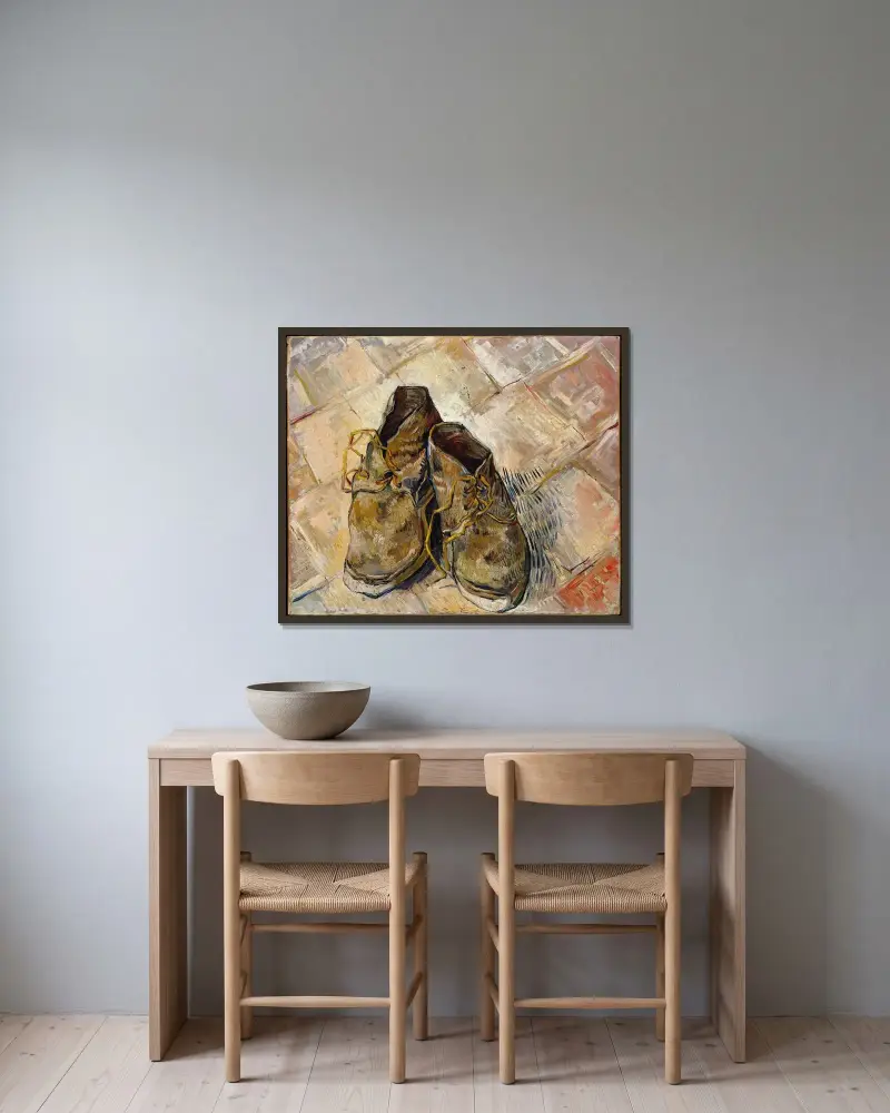 Buty, Vincent van Gogh w ramie na ścianie