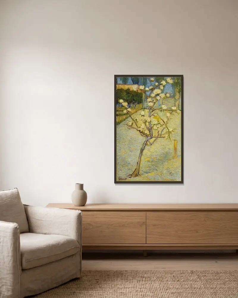 Małe kwitnące drzewo gruszy, Vincent van Gogh w ramie na ścianie