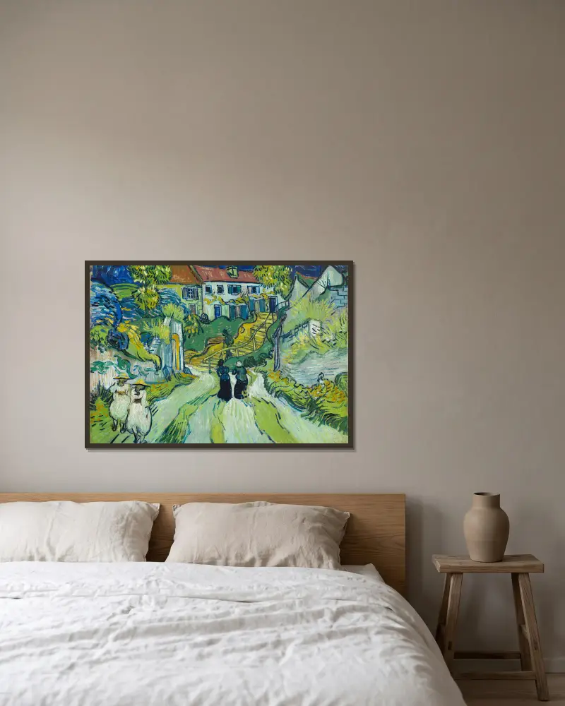 Treppe in Auvers von Vincent van Gogh gerahmt an einer Wand