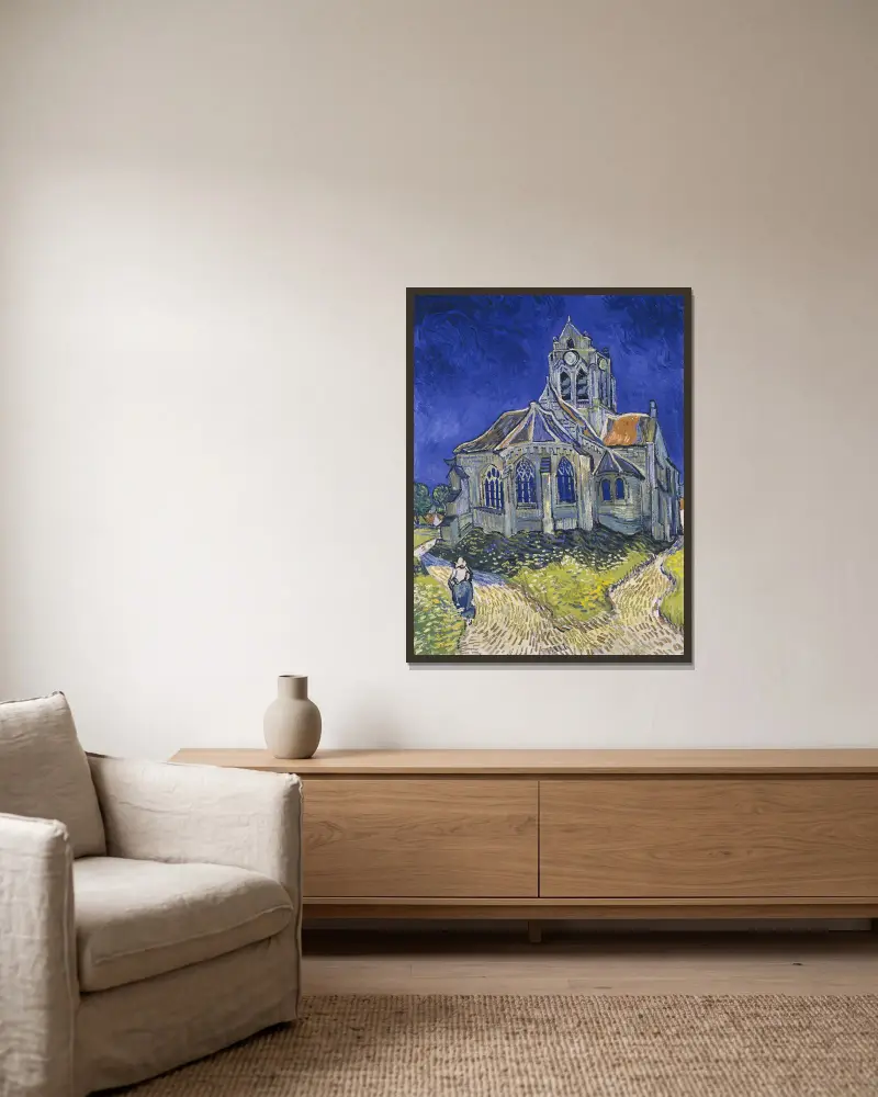 The Church in Auvers-sur-Oise, View from the Chevet av Vincent van Gogh inramad på en vägg