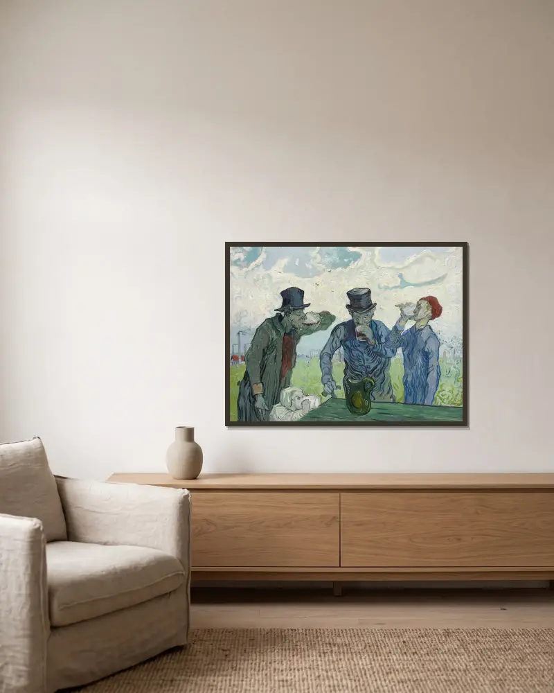 Pijáci, Vincent van Gogh v rámu na stěně