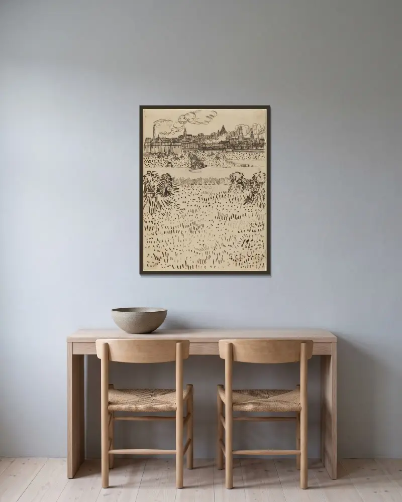 Die Ernte, 1888 – Nr. 2 von Vincent van Gogh gerahmt an einer Wand