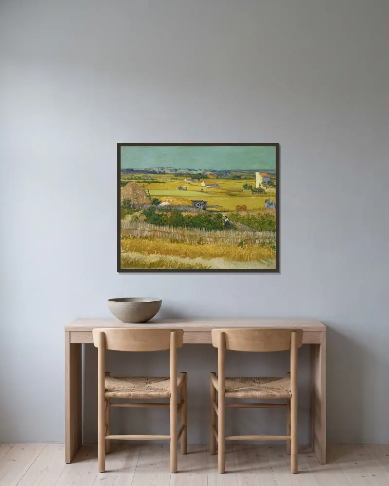 Sklizeň, 1888 – Nr. 1, Vincent van Gogh v rámu na stěně