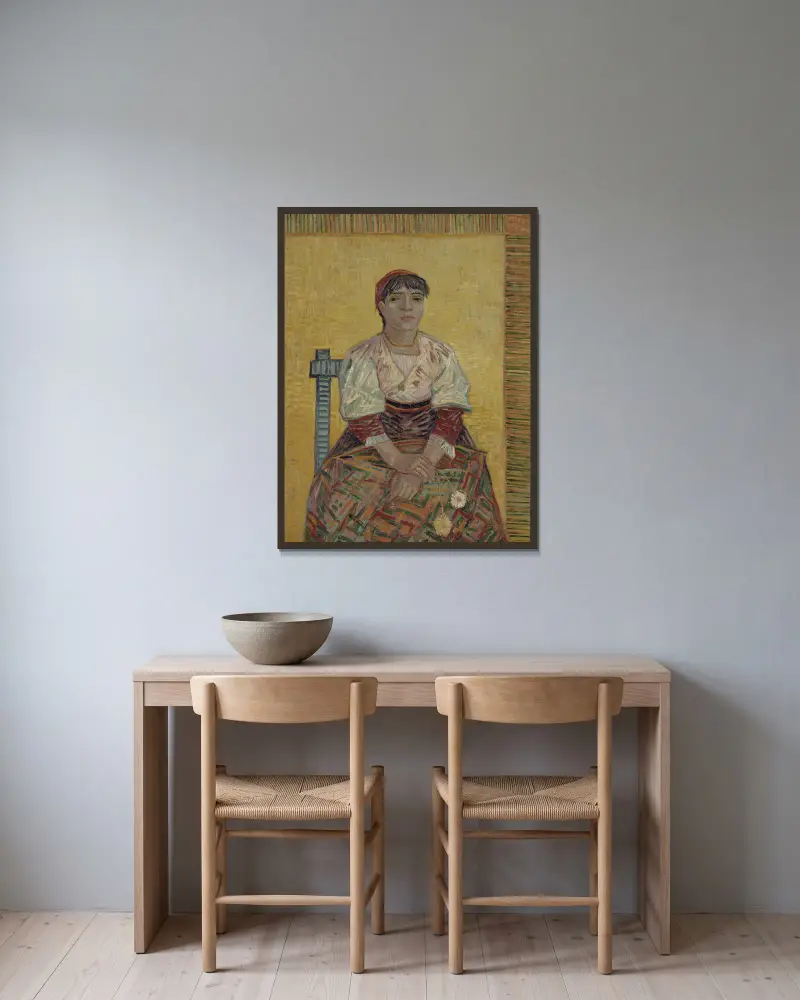 The Italian Woman av Vincent van Gogh inramad på en vägg
