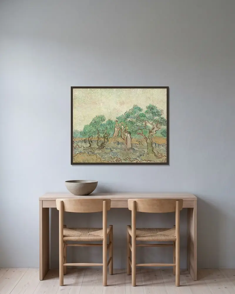 Olivový sad, Vincent van Gogh v rámu na stěně