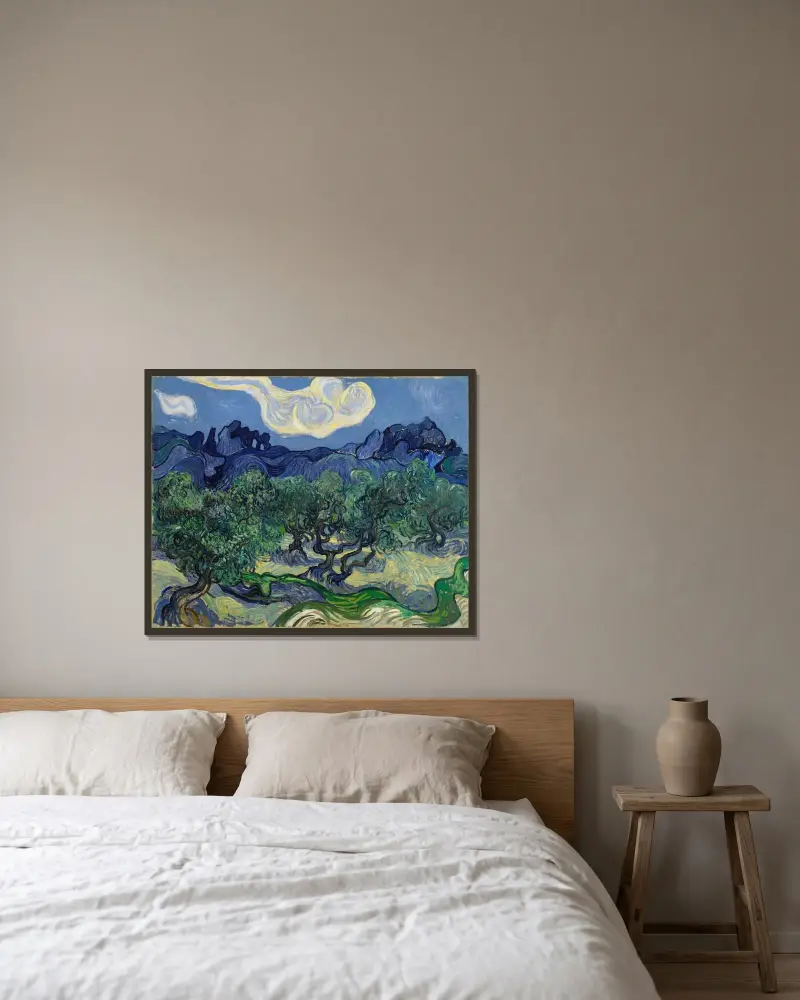 Olivovníky, Vincent van Gogh v rámu na stěně