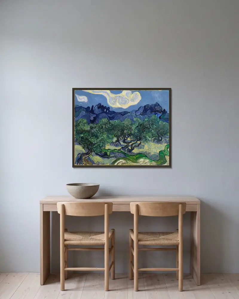 Olivovníky, Vincent van Gogh v rámu na stěně