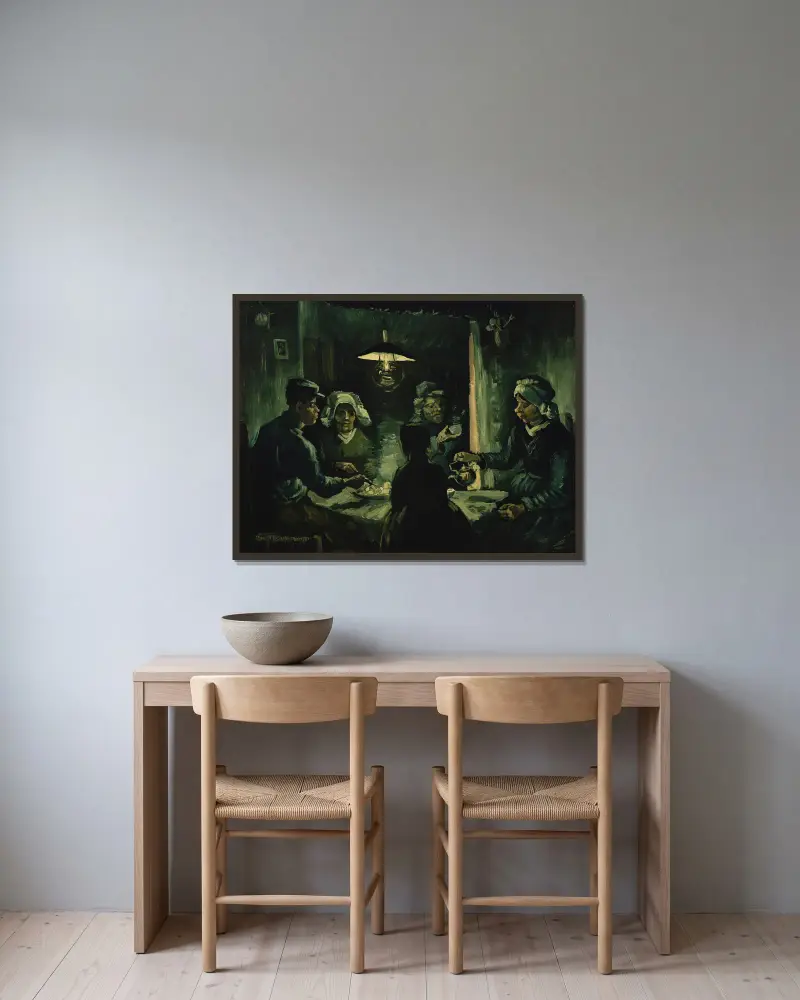 Jedlíci brambor, 1885 – č. 2, Vincent van Gogh v rámu na stěně