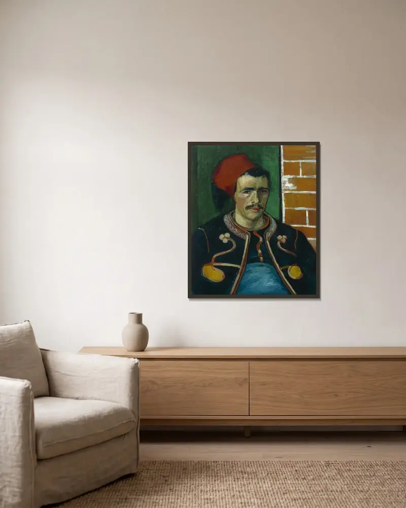 Zouav – Nr. 1, Vincent van Gogh v rámu na stěně