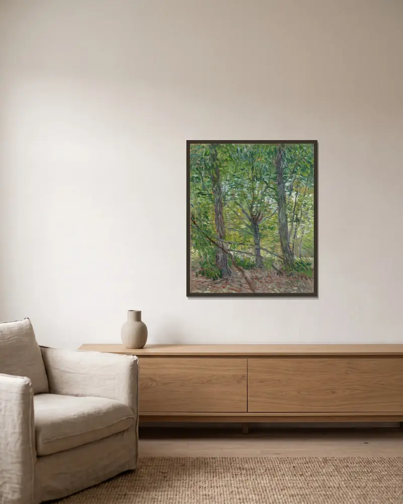 Bäume von Vincent van Gogh gerahmt an einer Wand