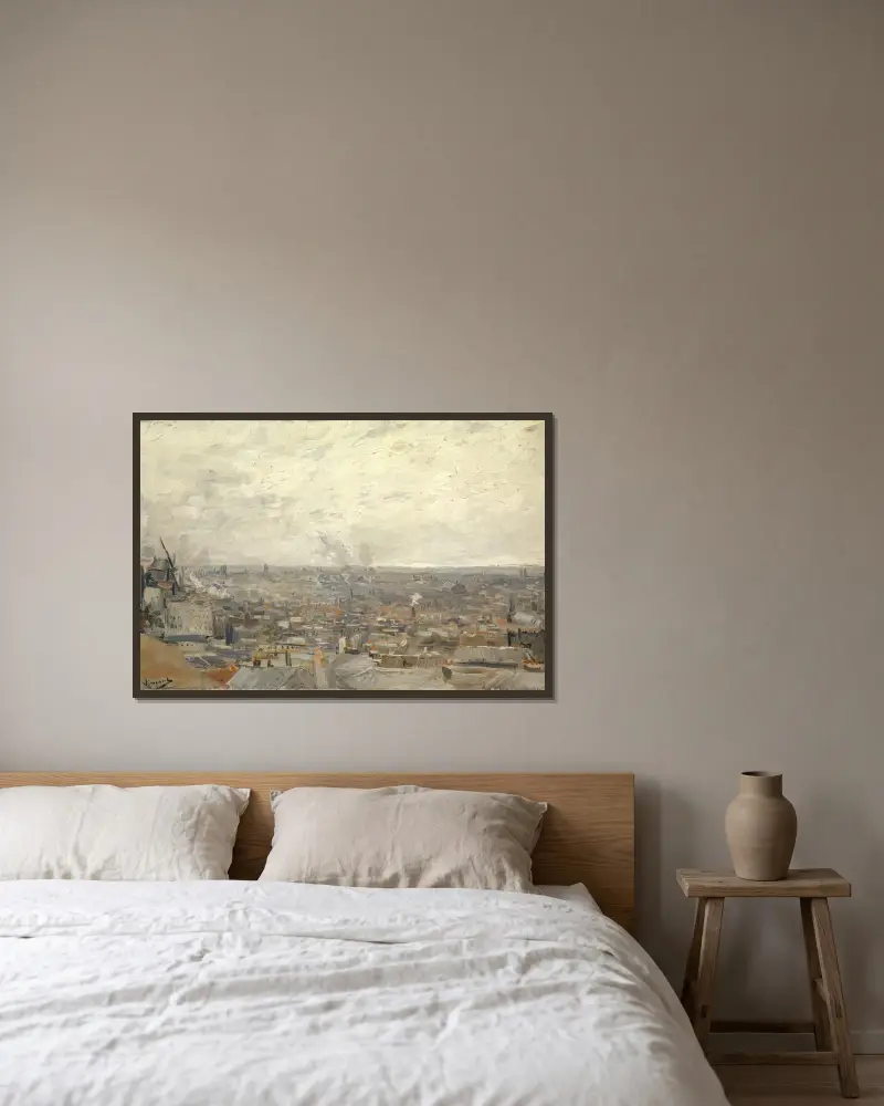 Pohled z Montmartru, Vincent van Gogh v rámu na stěně