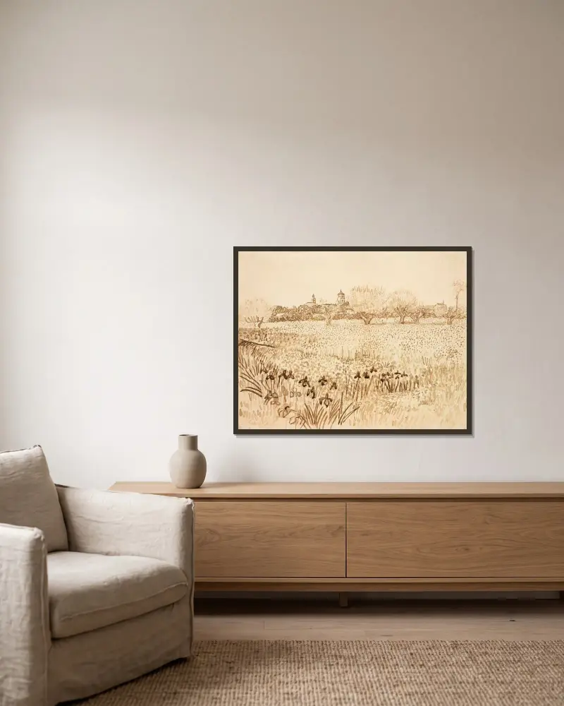 Widok Arles, Vincent van Gogh w ramie na ścianie