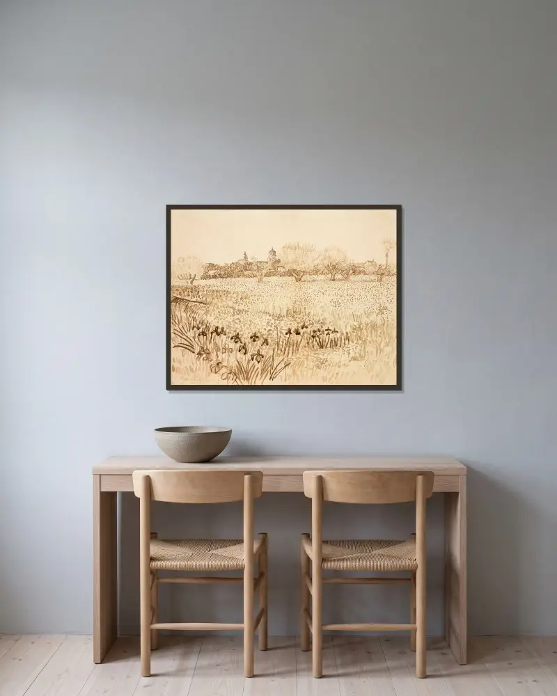 Widok Arles, Vincent van Gogh w ramie na ścianie