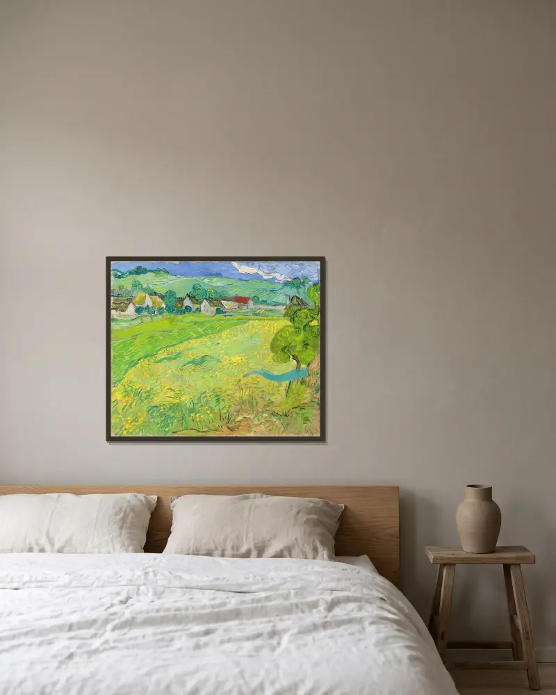 Vy över Vessenots nära Auvers av Vincent van Gogh inramad på en vägg